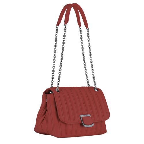 Longchamp Brioche M Deri Kadın Çapraz Askılı Çanta Kırmızı | 147-RHNVBW