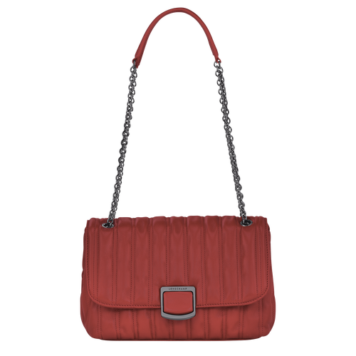 Longchamp Brioche M Deri Kadın Çapraz Askılı Çanta Kırmızı | 147-RHNVBW