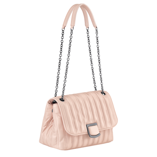 Longchamp Brioche M Deri Kadın Çapraz Askılı Çanta Pembe | 510-FDHSJV