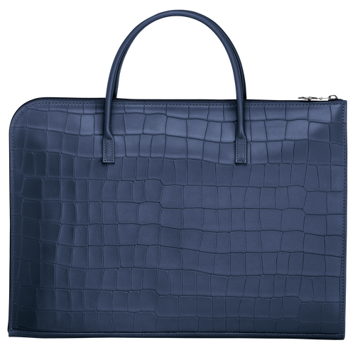 Longchamp Croco Block S Deri Erkek İş Çantası Mavi | 912-MRJHPV