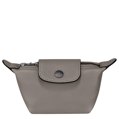 Longchamp Le Pliage Cuir Deri Kadın Bozuk Para Cüzdanı Gri | 075-MAHGNK