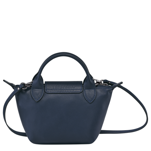 Longchamp Le Pliage Cuir Deri Kadın Çapraz Askılı Çanta Mavi | 591-EKMJBD