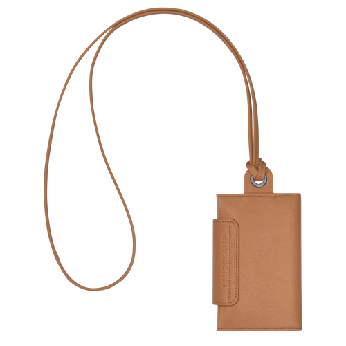 Longchamp Le Pliage Cuir Deri with necklace Erkek Kartlık Bej Rengi | 843-SLQWEU