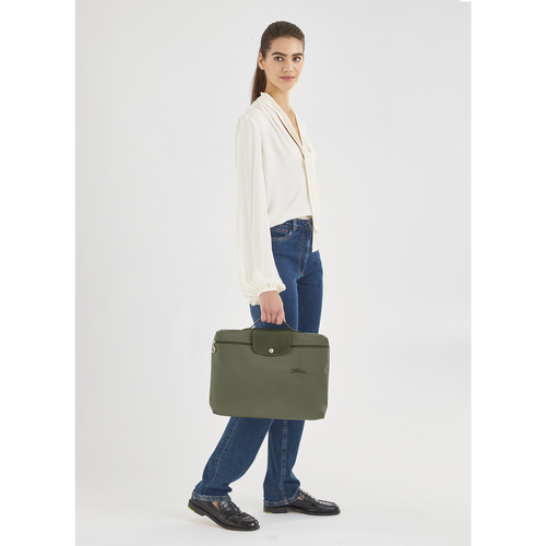 Longchamp Le Pliage Green Kanvas, Recycled canvas Erkek İş Çantası Yeşil | 052-UNPEVT