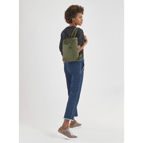 Longchamp Le Pliage Green Kanvas, Recycled canvas Erkek Sırt Çantaları Yeşil | 367-RCDTHA