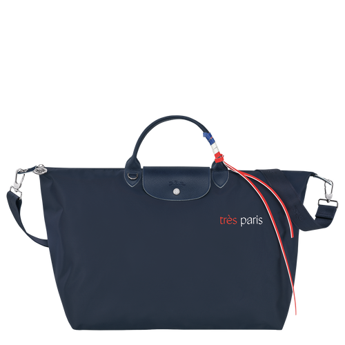 Longchamp Le Pliage Très Paris L Kanvas, Recycled canvas Kadın Seyahat Çantası Mavi | 239-BDAGLH