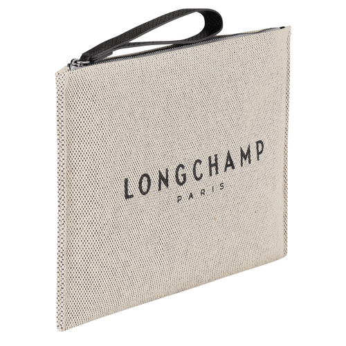 Longchamp Roseau Kanvas Erkek Kese Çanta Bej Rengi | 425-RUOSBJ