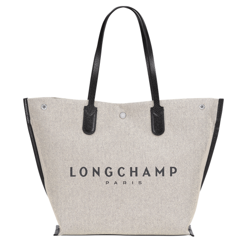 Longchamp Roseau L Kanvas Kadın Omuz Çantası Bej Rengi | 896-FYWSPH