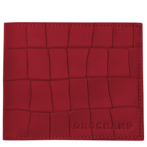 Longchamp Croco Block Deri Kadın Cüzdan Kırmızı | 960-SPWRGF