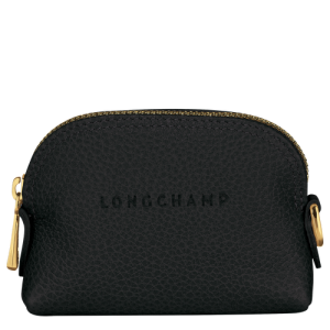 Longchamp Le Foulonné Deri Kadın Bozuk Para Cüzdanı Siyah | 452-DYHBWM