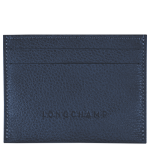 Longchamp Le Foulonné Deri Kadın Kartlık Mavi | 654-XPLERQ