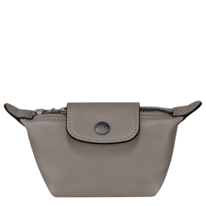 Longchamp Le Pliage Cuir Deri Erkek Bozuk Para Cüzdanı Gri | 805-SYWFMA