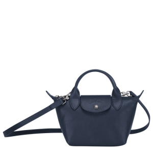 Longchamp Le Pliage Cuir XS Deri Kadın Mini Çanta Mavi | 240-XIWFUH