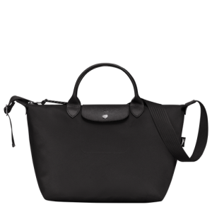 Longchamp Le Pliage Energy M Kanvas, Recycled canvas Erkek El Çantası Siyah | 950-TDKFWN