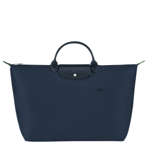 Longchamp Le Pliage Green L Kanvas, Recycled canvas Kadın Seyahat Çantası Mavi | 412-NVUYPG