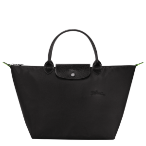 Longchamp Le Pliage Green M Kanvas, Recycled canvas Kadın El Çantası Siyah | 619-OSLWEX