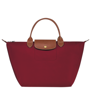 Longchamp Le Pliage Original M Kanvas, Recycled canvas Kadın El Çantası Kırmızı | 319-SLOEGC