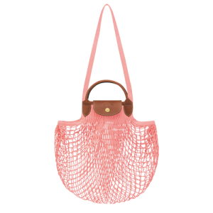 Longchamp Le Pliage filet Kanvas Kadın Omuz Çantası Pembe | 145-IOKVXN